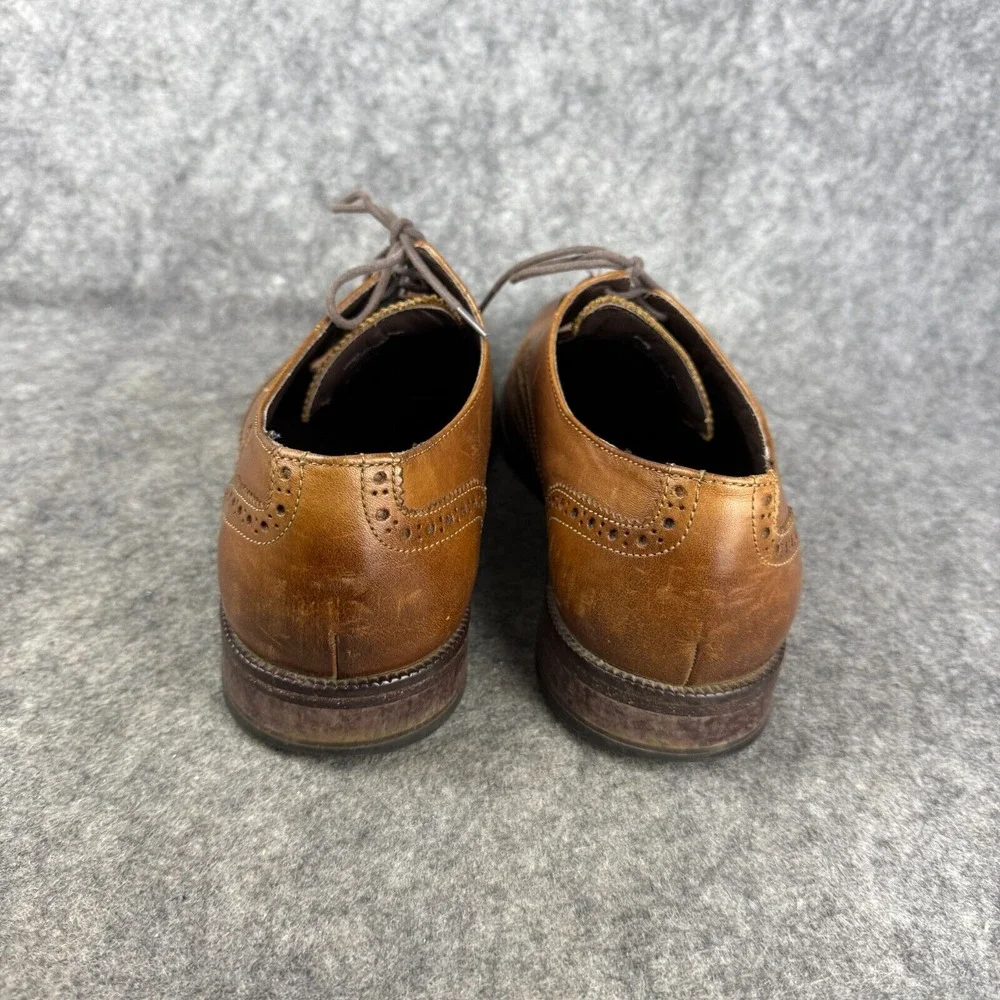 COLE‎ HAAN Size 9.5 BENTON Brown Wingtip Oxford Dress Shoes